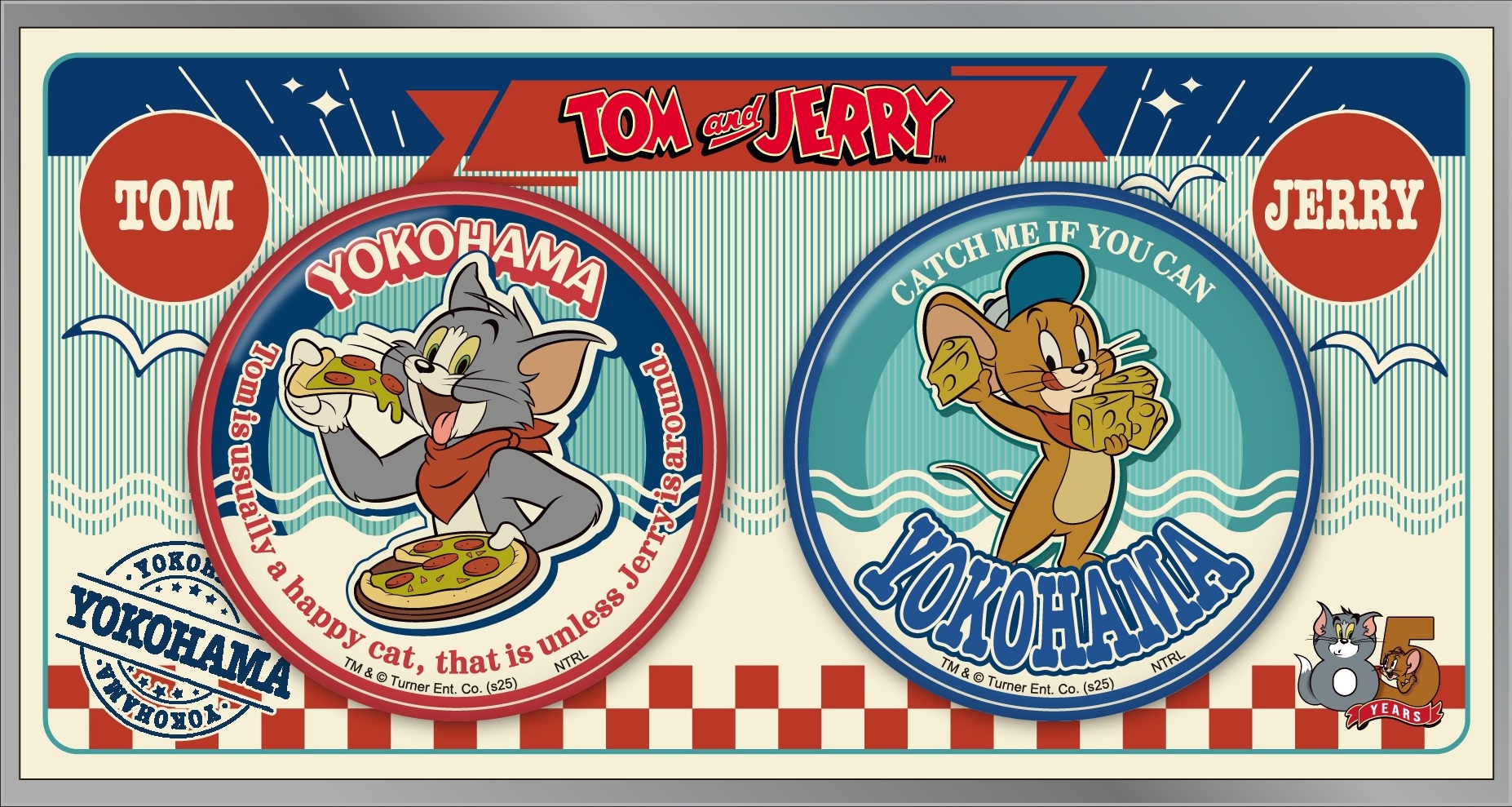 【希少】【ヴィンテージ】　トムとジェリー 1980年製 缶バッジ 日本製 希少】【ヴィンテージ】 トムとジェリー 1980年製 缶バッジ 日本製