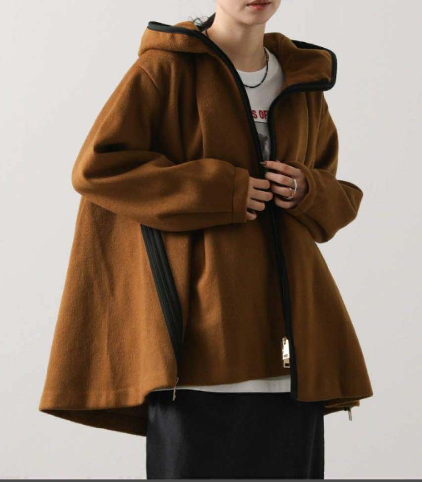 【きりもち】ポンチョコート、Mサイズ 1％ ZIPポンチョ風コート | IKG crossing