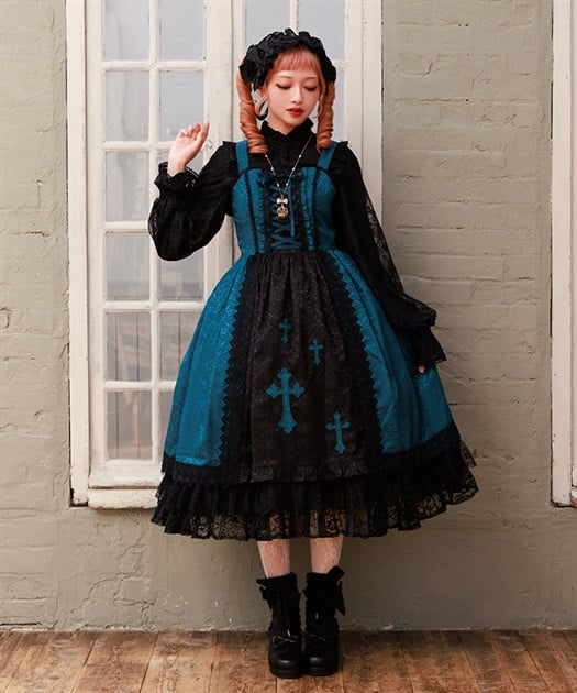 Chalmiere コウモリ衿半袖ブラウス ストライプフリルスカート セット